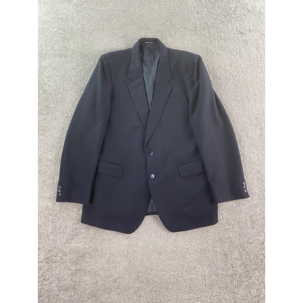 Vintage Yves Saint Laurent Suit Jacket 44 L Blue Wool Luxury Designer France